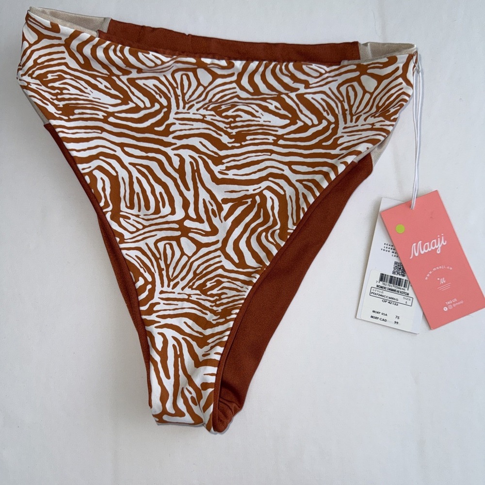 MAAJI DOUBLE- Reversible BIKINI Bottoms Women's Large Rust‎
